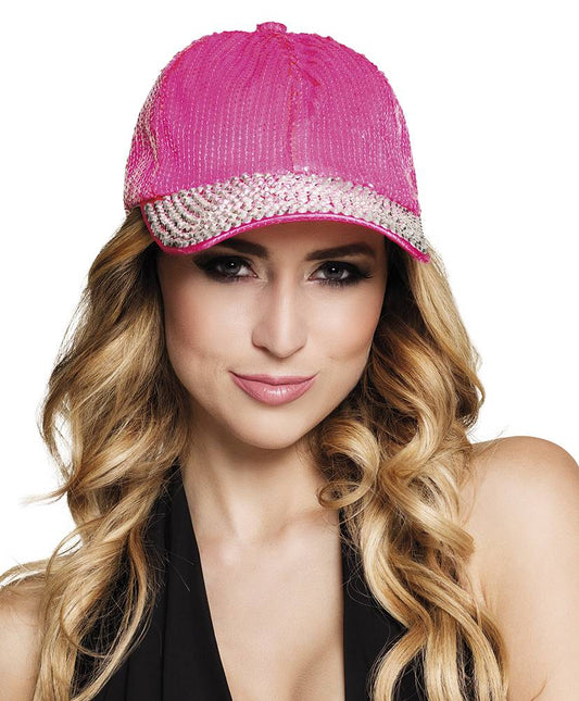 Feestbazaar Pet Hot pink Bling Bling