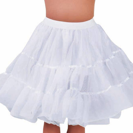 Feestbazaar Petticoat kniehoogte wit met elastiek luxe