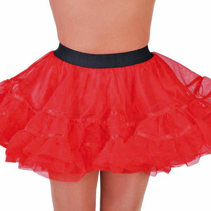 Feestbazaar Petticoat kort rood brede elastiek