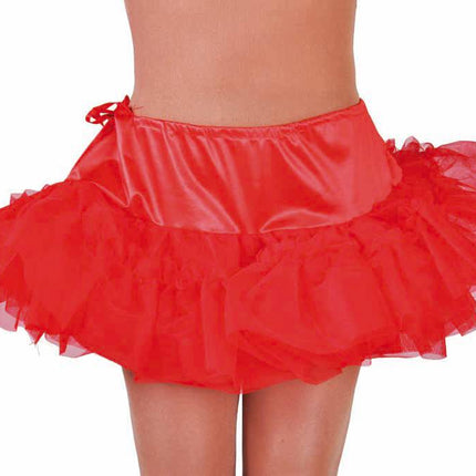 Feestbazaar Petticoat kort rood met tunnel