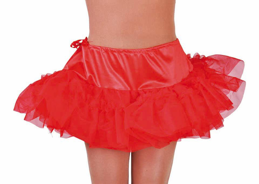 Feestbazaar Petticoat kort rood met tunnel