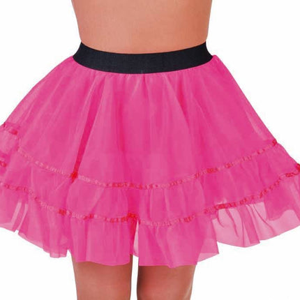 Feestbazaar Petticoat kort roze met brede elastiek