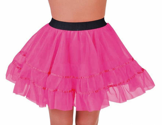 Feestbazaar Petticoat kort roze met brede elastiek