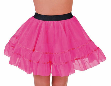 Feestbazaar Petticoat kort roze met brede elastiek