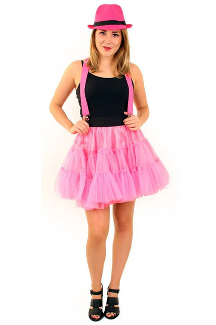 Feestbazaar Petticoat pink 3-laags volwassenen