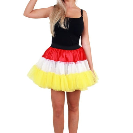 Feestbazaar Petticoat rood/wit/geel 3-laags dames