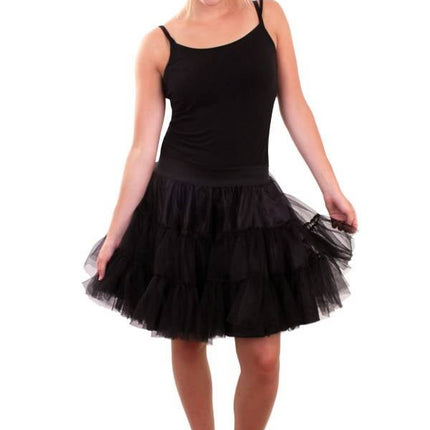 Feestbazaar Petticoat zwart 2-laags volwassenen