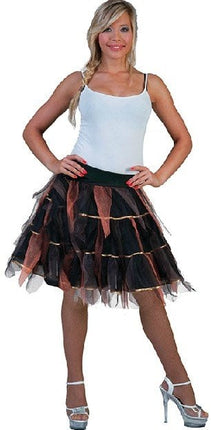 Feestbazaar Petticoat zwart / oranje / goud