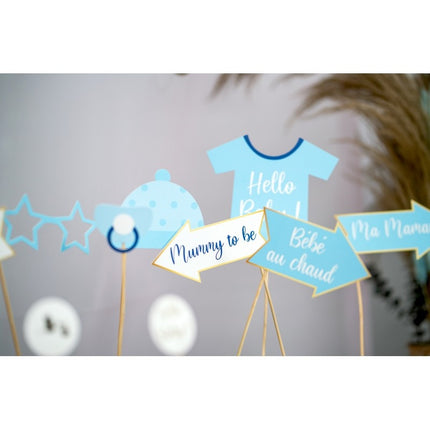 Feestbazaar Photo Booth Accessoires Baby Jongen Frans/Engels (12st)