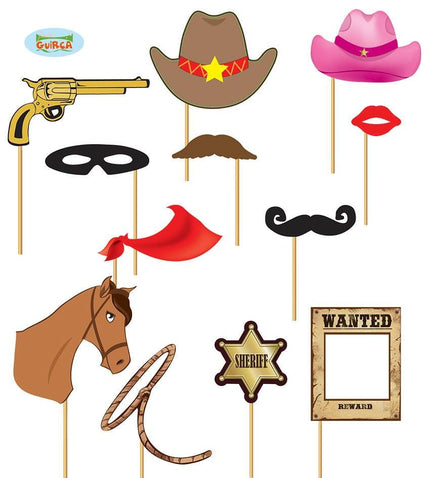 Feestbazaar Photo booth props Cowboy 12st