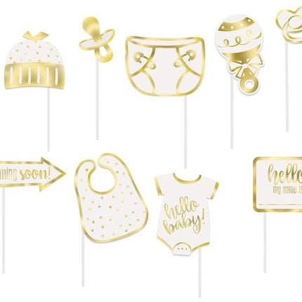 Feestbazaar Photo Booth Props 'Hello Baby' - 10 Stuks