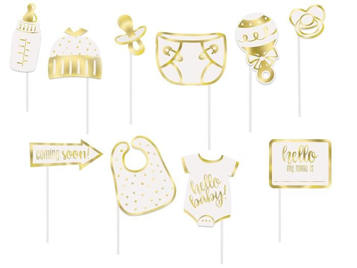 Feestbazaar Photo Booth Props 'Hello Baby' - 10 Stuks