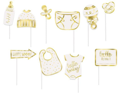 Feestbazaar Photo Booth Props 'Hello Baby' - 10 Stuks