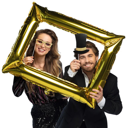 Feestbazaar Photo Booth Props met Gouden Fotolijst Party (12st)