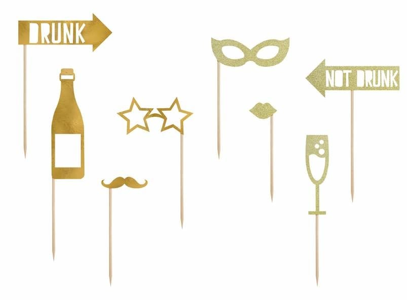 Feestbazaar Photo Booth Props Party Goud