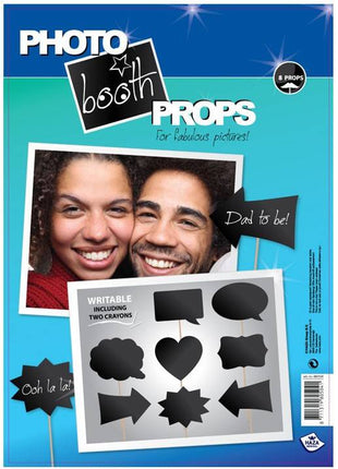 Feestbazaar Photo booth props set schrijfbaar 8 stuks