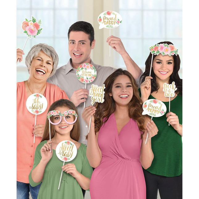 Feestbazaar Photo booth set geboorte baby - 13 stuks