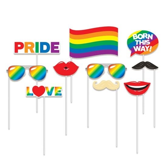 Feestbazaar Photo Booth Set Rainbow Pride - 10 Stuks