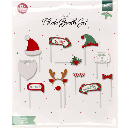 Feestbazaar Photobooth Accessoires Holly Jolly Christmas (12st)