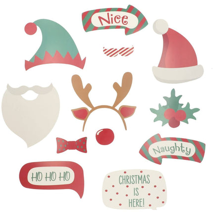 Feestbazaar Photobooth Accessoires Holly Jolly Christmas (12st)