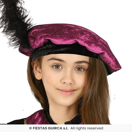Feestbazaar Piet Verkleedpak Kind Pink/Zwart Morena