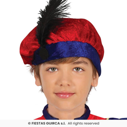 Feestbazaar Piet Verkleedpak Kind Rood/Blauw Felipe