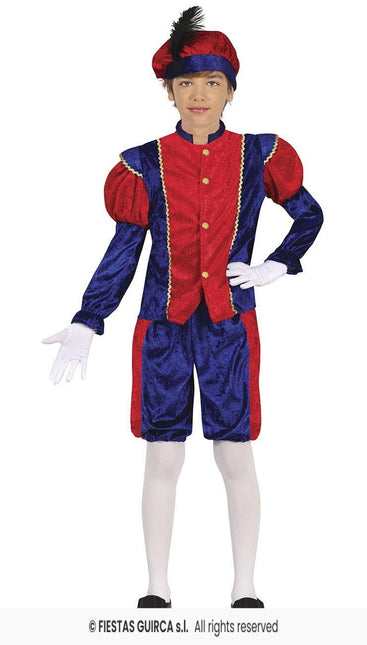 Feestbazaar Piet Verkleedpak Kind Rood/Blauw Felipe
