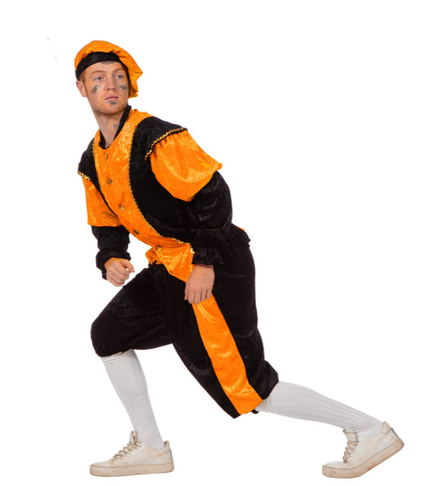 Feestbazaar Pieten kostuum Diego zwart/oranje
