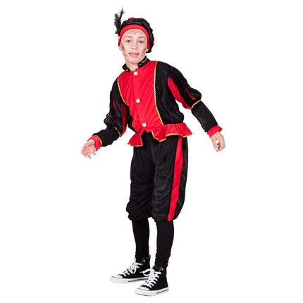 Feestbazaar Pieten verkleedpak kind zwart/rood Burgos