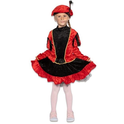 Feestbazaar Pietenjurkje kind Rood/Zwart met petticoat