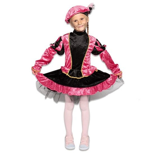 Feestbazaar Pietenjurkje kind Roze/Zwart met petticoat