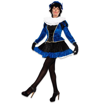 Feestbazaar Pietenjurkje met petticoat blauw