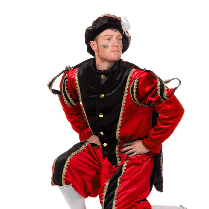 Feestbazaar Pietenpak deluxe Palmitos rood/zwart
