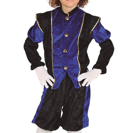 Feestbazaar Pietenpak jongen/meisje blauw-zwart
