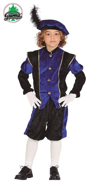 Feestbazaar Pietenpak jongen/meisje blauw-zwart