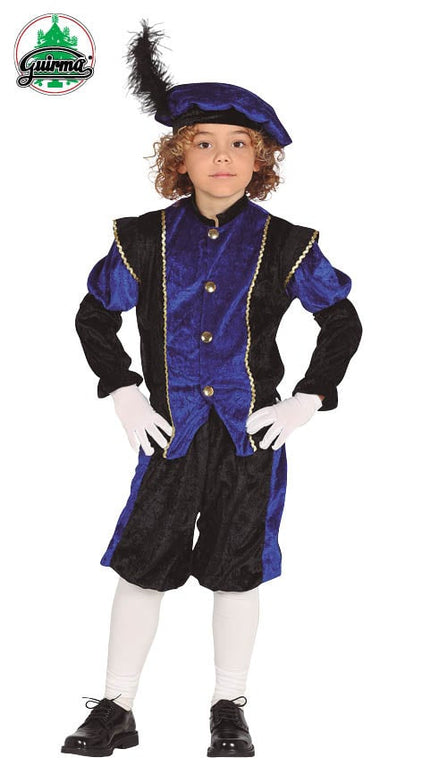 Feestbazaar Pietenpak jongen/meisje blauw-zwart