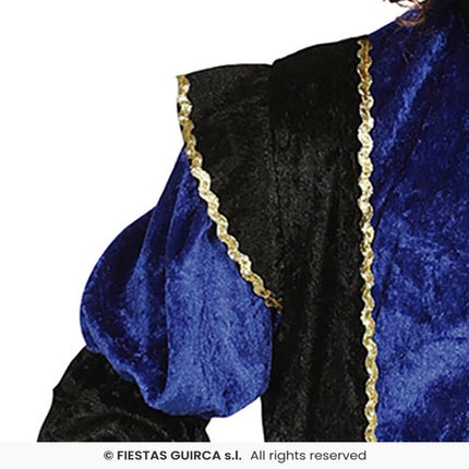 Feestbazaar Pietenpak jongen/meisje blauw-zwart