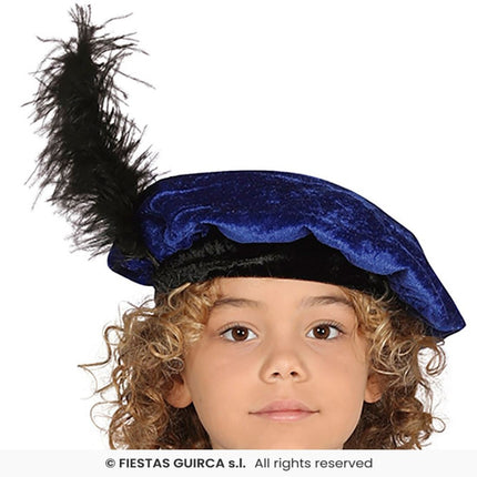 Feestbazaar Pietenpak jongen/meisje blauw-zwart