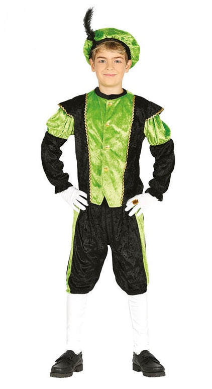 Feestbazaar Pietenpak jongen/meisje groen-zwart