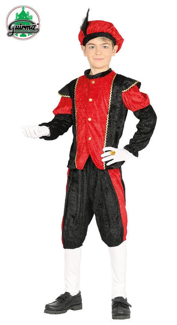 Feestbazaar Pietenpak jongen/meisje rood-zwart