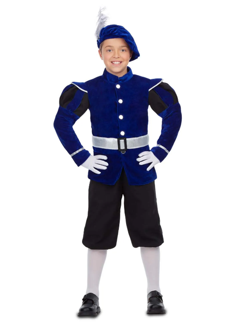 Feestbazaar Pietenpak Kind Alicante Blauw/Zwart