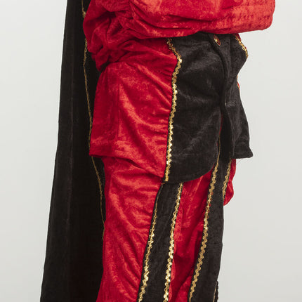 Feestbazaar Pietenpak meisje rood/zwart luxe
