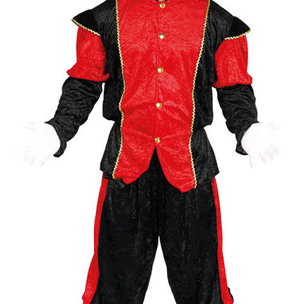 Feestbazaar Pietenpak Navarro rood/zwart