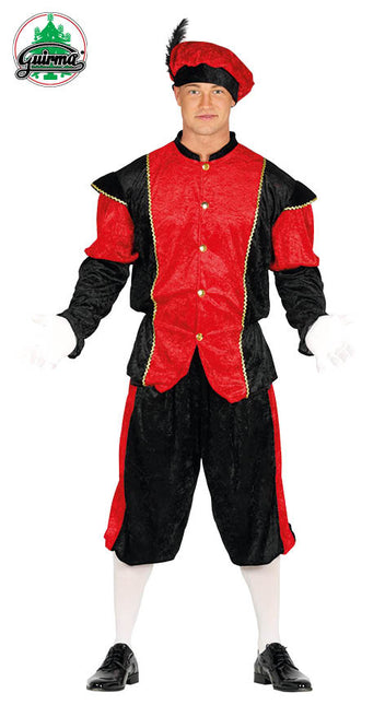 Feestbazaar Pietenpak Navarro rood/zwart