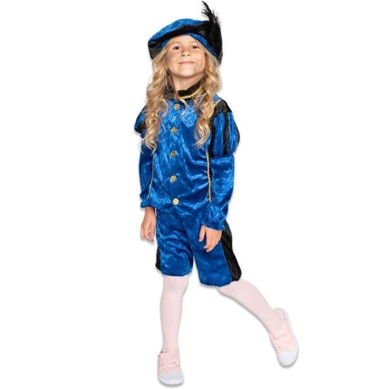 Feestbazaar Pietenpak Rufo Blauw/Zwart Kind