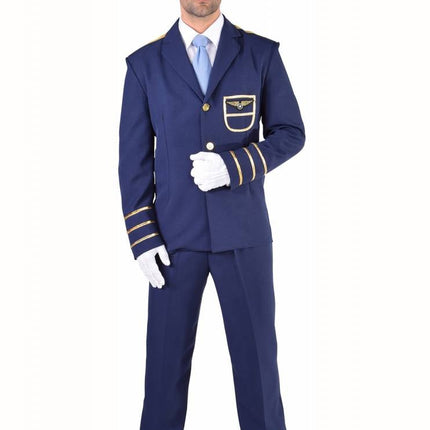 Feestbazaar Pilotenpak blauw carnaval