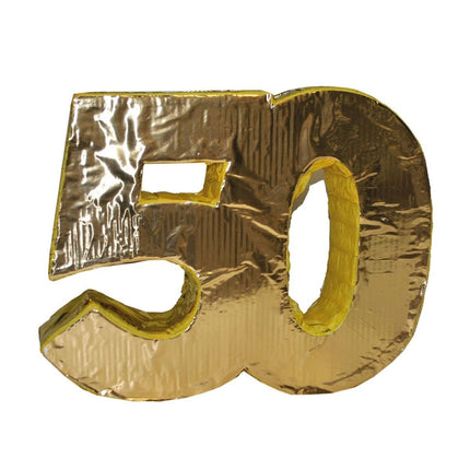 Feestbazaar Piñata 50 Jaar Goud - 50x10x40 cm