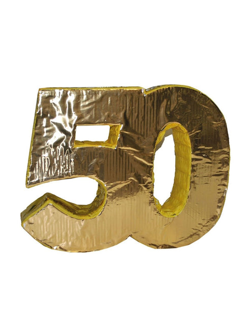 Feestbazaar Piñata 50 Jaar Goud - 50x10x40 cm