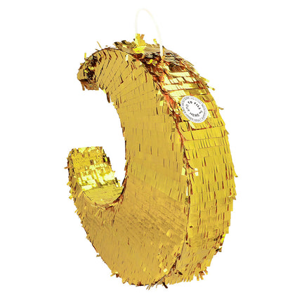 Feestbazaar Pinata Maan Metallic Goud (44cm)