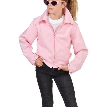 Feestbazaar Pink Ladies 50's Jasje Kind Roze Premium